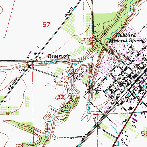 Topographic Map of Hubbard Cemetery, OR