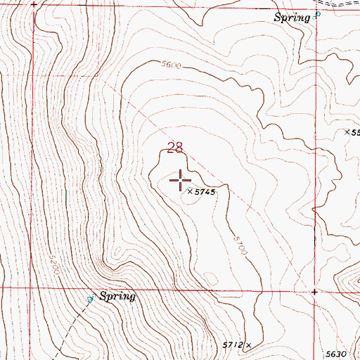 Topographic Map of Monumental Rock, OR