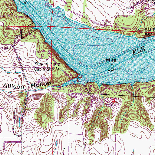 Topographic Map of Allison Hollow, AL
