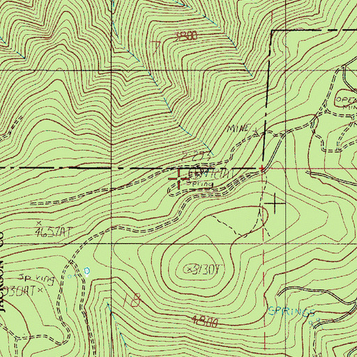 Topographic Map of Cold Spring, OR