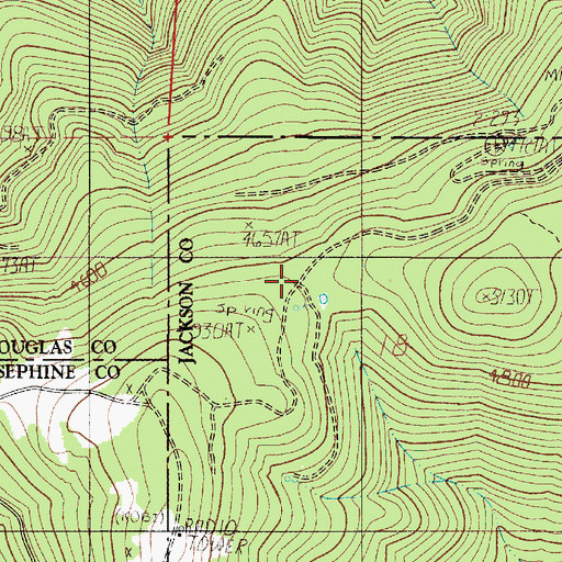 Topographic Map of Onion Springs, OR