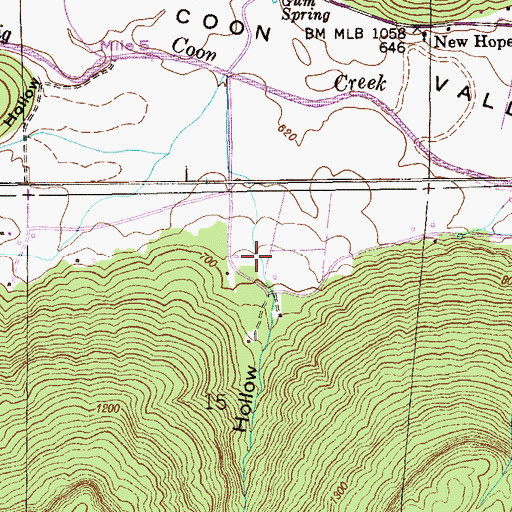 Topographic Map of Allison Hollow, AL