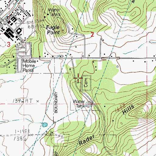 Topographic Map of Veterans Cemetery, OR