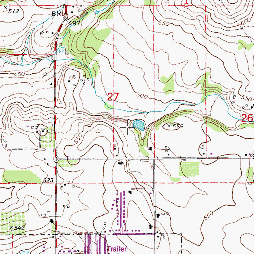Topographic Map of Schumacher Reservoir, OR