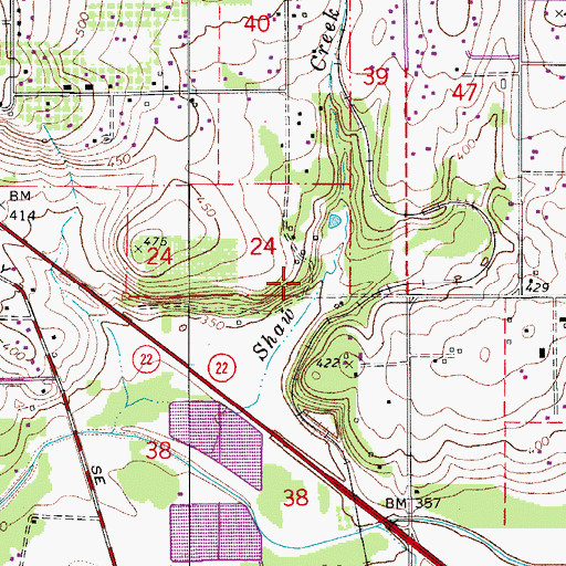 Topographic Map of Walker Creek, OR
