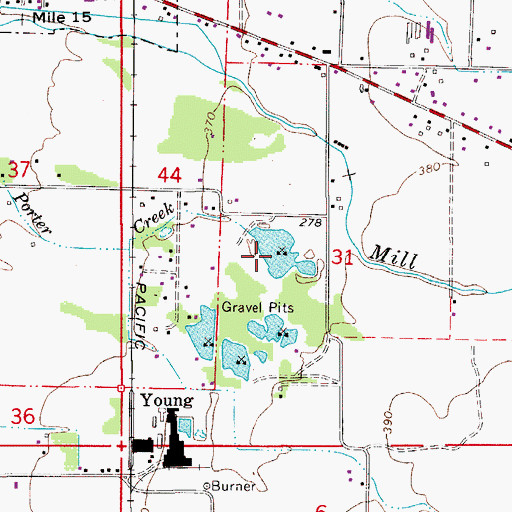 Topographic Map of Young Lake, OR