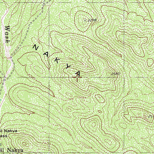Topographic Map of Sil Nakya Hills, AZ