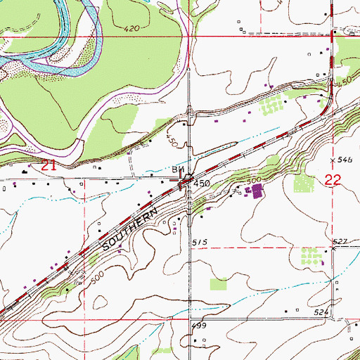 Topographic Map of Leffler (historical), OR
