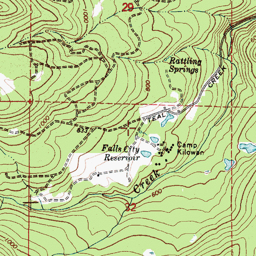 Topographic Map of Teal Spring, OR