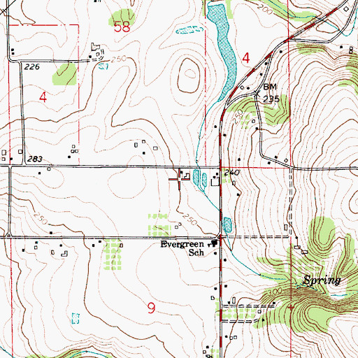 Topographic Map of Schmid Reservoir, OR
