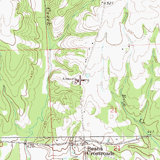 Topographic Map of Almeria Church, AL
