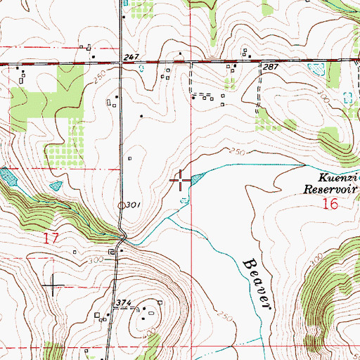 Topographic Map of Kuenzi Reservoir, OR