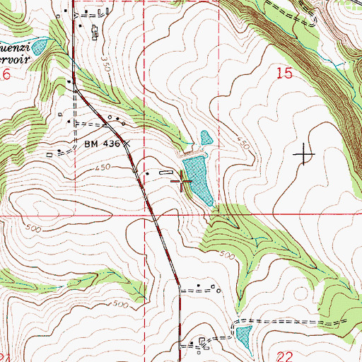 Topographic Map of Barnes Brothers Reservoir, OR