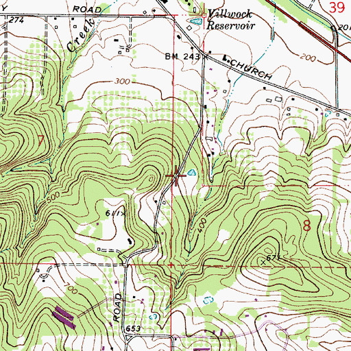 Topographic Map of Schierling Reservoir, OR