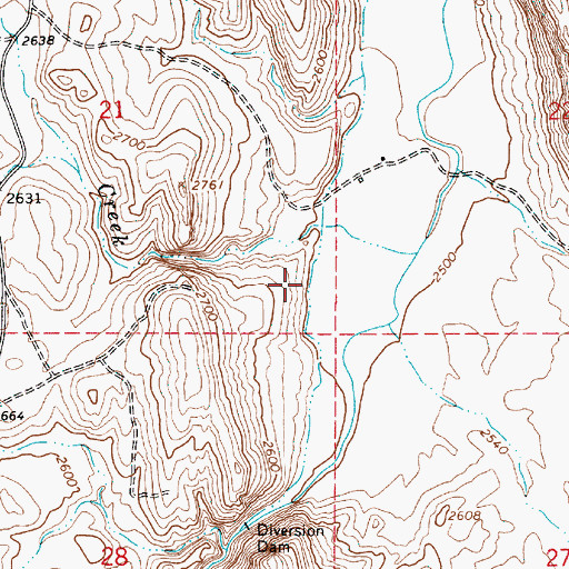 Topographic Map of Bishop Ditch, OR