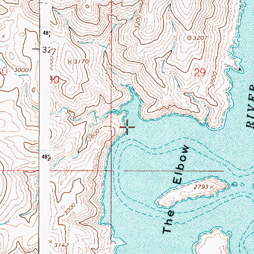 Topographic Map of Big Elbow, OR