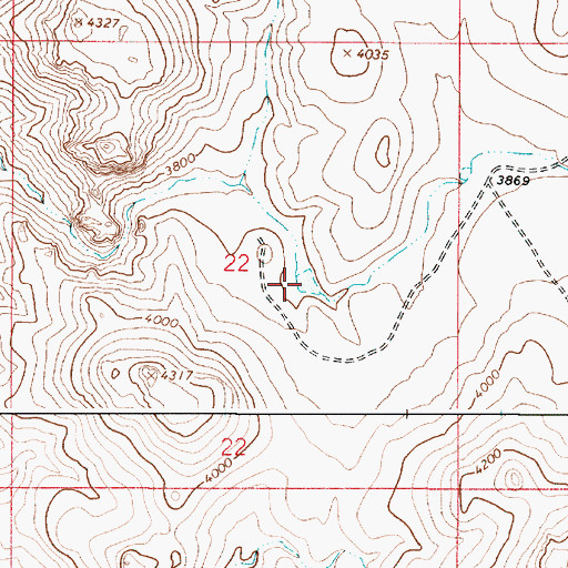 Topographic Map of Bar Cross Basin Reservoir, OR