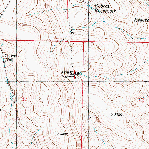 Topographic Map of Jimmy Spring Reservoir, OR