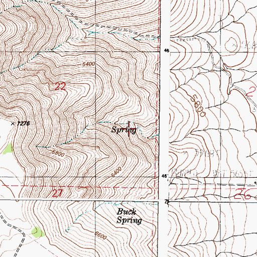 Topographic Map of Aspen Spring, OR