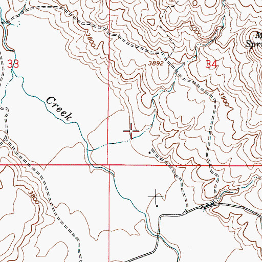 Topographic Map of McKenzie-Greeley Ditch, OR