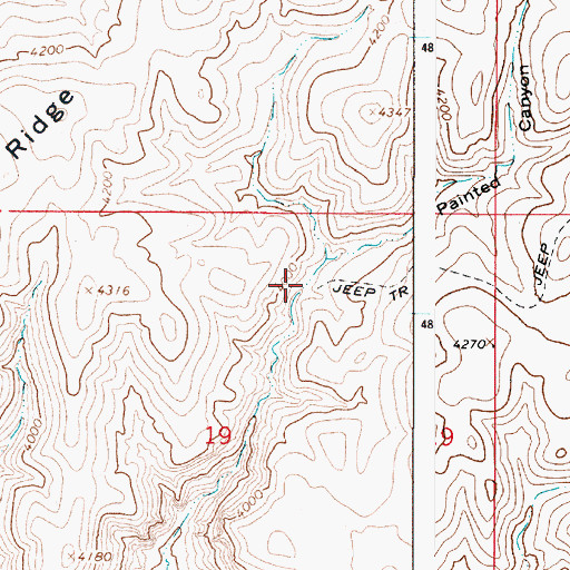 Topographic Map of Painted Canyon Reservoir, OR