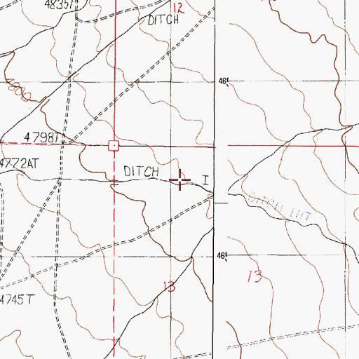 Topographic Map of Nouque Ditch, OR