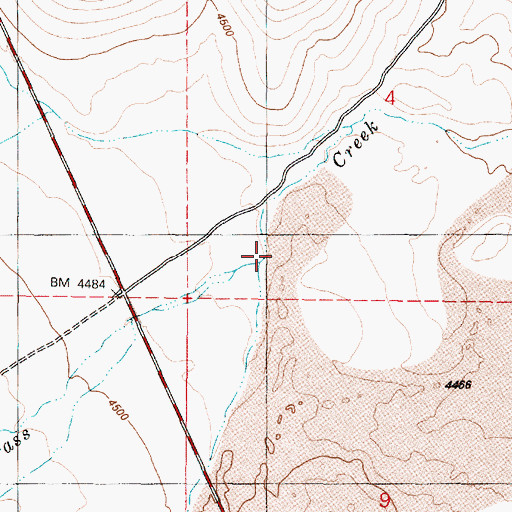 Topographic Map of South Fork Ryegrass Creek, OR