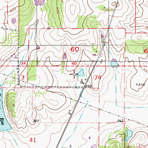 Topographic Map of Hiebenthal Reservoir, OR