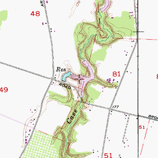 Topographic Map of Case Creek Reservoir, OR