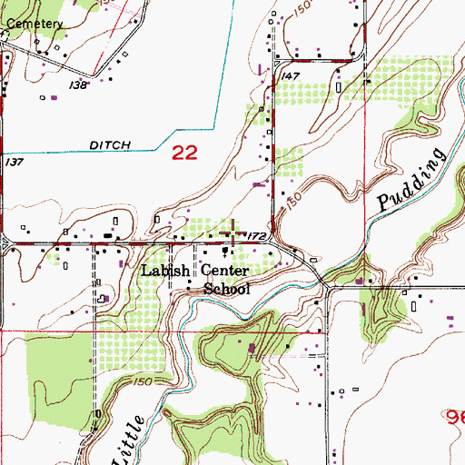 Topographic Map of Labish Center, OR