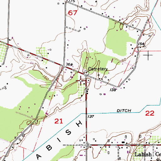 Topographic Map of Skunkville, OR