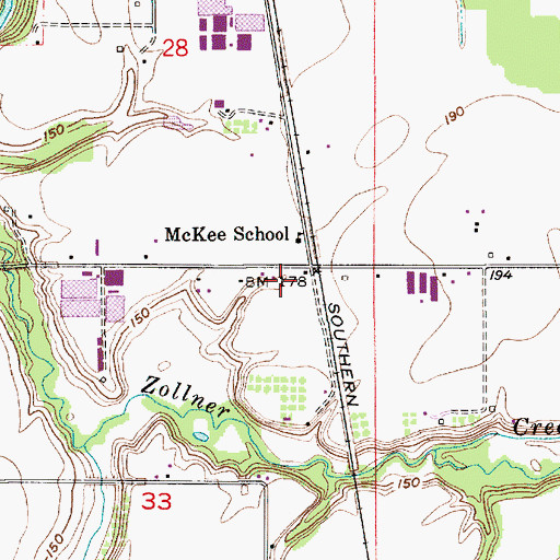 Topographic Map of McKee, OR