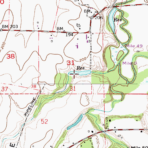 Topographic Map of Holden Reservoir, OR
