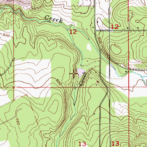 Topographic Map of Cedar Grove Lake, OR