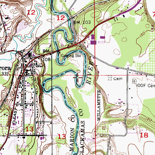 Topographic Map of Bachert Creek, OR