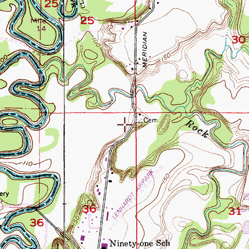 Topographic Map of Gleason Cemetery, OR