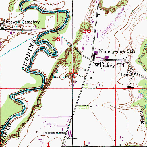 Topographic Map of Mennonite Cemetery, OR