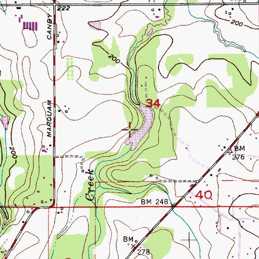 Topographic Map of Dobbes Lake, OR