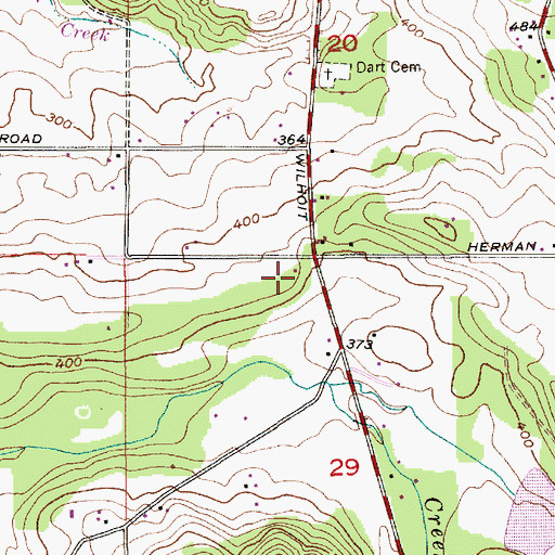 Topographic Map of Hermans, OR