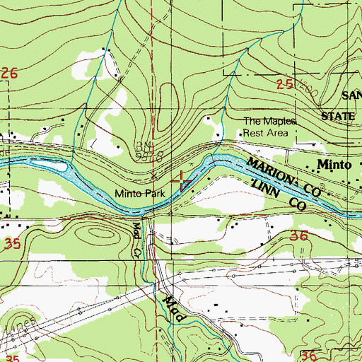 Topographic Map of Minto Creek, OR