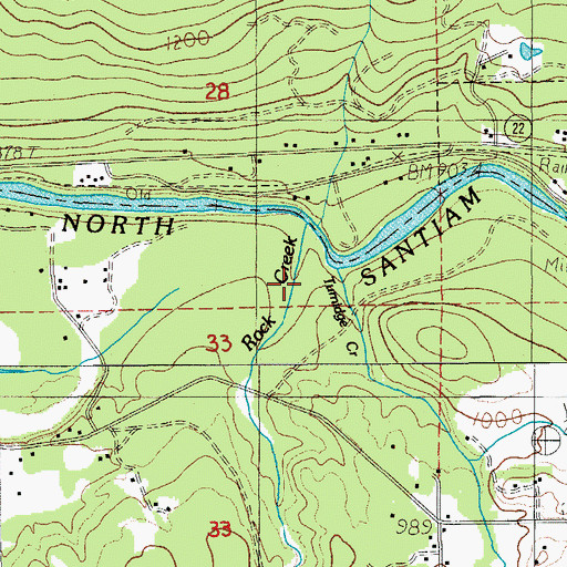 Topographic Map of Anderson Creek, OR