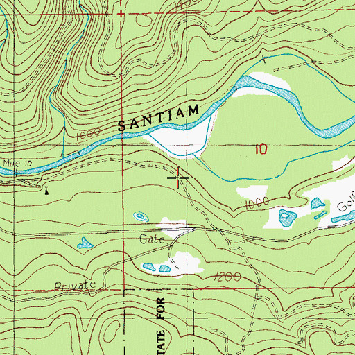 Topographic Map of Chamberlain Creek, OR