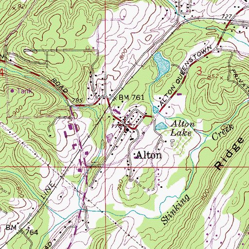 Topographic Map of Alton, AL