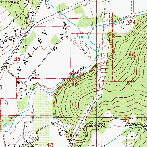Topographic Map of Wade Creek, OR