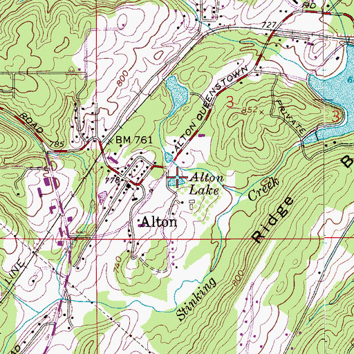 Topographic Map of Alton Lake, AL