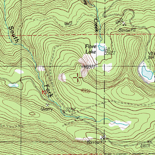 Topographic Map of Fibre Rock, OR