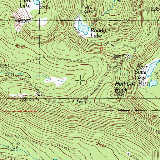 Topographic Map of Hell Cat Rock, OR
