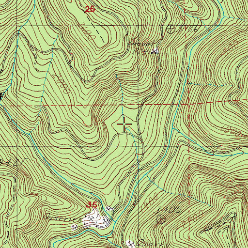 Topographic Map of Rhody Creek, OR