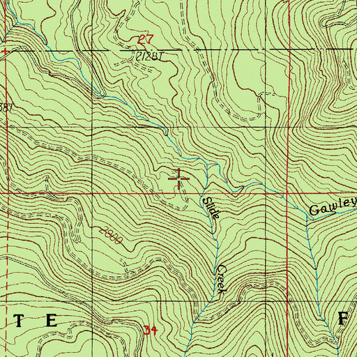 Topographic Map of Slide Creek, OR