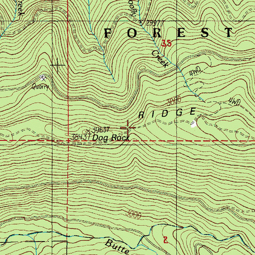 Topographic Map of Mud Springs, OR